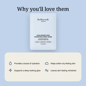 Why you'll love them: provides a boost of hydration, helps soften dry-feeling skin, supports a dewy-looking glow, leaves skin feeling refreshed.