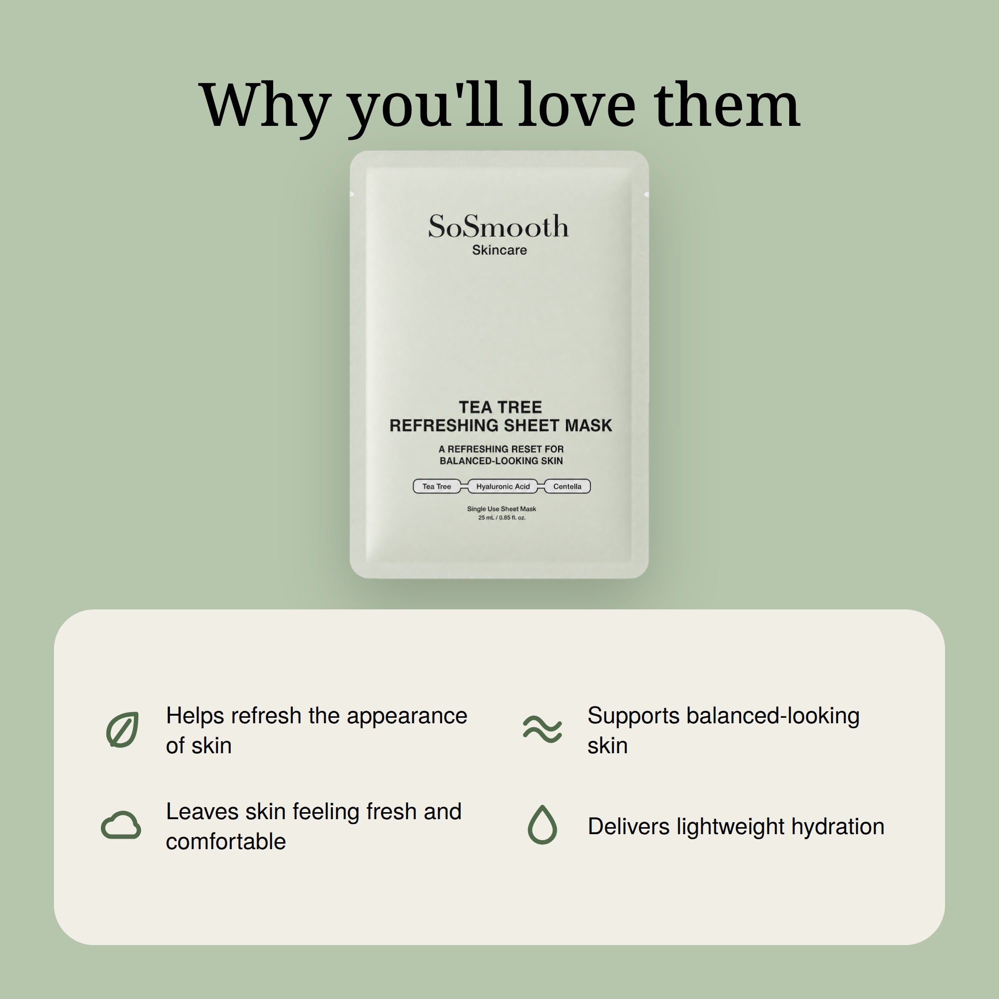 Why you'll love them: helps refresh the appearance of skin, supports balanced-looking skin, leaves skin feeling fresh and comfortable, delivers lightweight hydration.